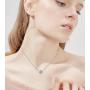 Sllaiss 925 Sterling Silver Swarovski Cubic Zirconia Solitaire Pendant Necklace White Round-Cut CZ Chain Necklace ,Fine Jewelry for Anniversary Christmas 16.5”+2”