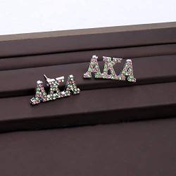 CENWA Pink and Green Leaf Zircon Earrings Graduation Gift Graduation Jewelry (Earrings)