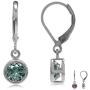 Silvershake Bezel Set 6MM Gemstone White Gold Plated 925 Sterling Silver Leverback Dangle Earrings Jewelry for Teens or Women