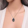 JinYu 2 Pack Necklace and Daywalking Katherine Necklace Pendant Charm Necklace-Royal Blue with Transparent Box