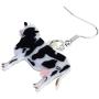 NEWEI Acrylic Anime Dairy Cattle Cow Earrings Drop Dangle Farm Animal Jewelry For Women Girl Gift Charm
