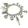 Nightmare Before Christmas 9 Themed Charms Silvertone Metal Charm Bracelet
