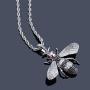 Iced Out Full Cubic Zircon Animal Bee Pendant Necklace Gold Silver Color Charm Hip Hop Jewelry Gifts for Men Women