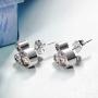 ERLUER Womens Stud Earrings mouse Shape Rose Gold Plated Zircon Jewelry Earring For Women Party Gifts (Platinum Plated)