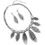 Rosemarie & Jubalee Womens Unique Statement Faux Wild Animal Print Bib Necklace and Earring Set, 15''-18'' with 3'' Extender