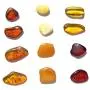 Raw Amber Flat Gemstones Very Small Set of 12 Stones