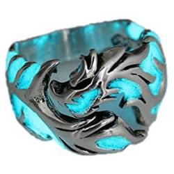 Womens Mens Ring 1Pc Women and Men Allergy Free Glow in The Dark Luminous Dragon Ring Party Gifts