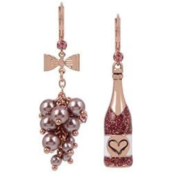 Betsey Johnson Rose Mismatch Drop Earrings