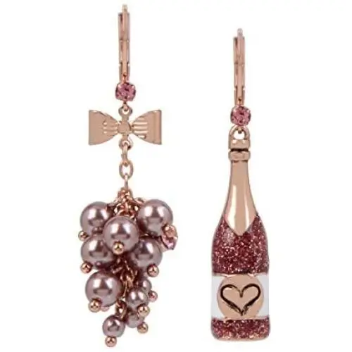 Betsey Johnson Rose Mismatch Drop Earrings Betsey Johnson Rose Mismatch Drop Earrings