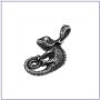 Fusamk Punk Titanium Steel Animal Lizard Pendant Necklace,24'' Box Chain