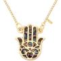 MANZHEN Good Luck Protection Abalone Paua Shell Hamsa Hand Charm Necklace