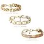 Metal Chain Bracelet Set, 3PC Gold Hip Hop Bracelet, Creative Pearl Inlaid Bracelet, Adjustable Metal Bracelets for Women and Girl Metal Chain Bracelet Set, 3PC Gold Hip Hop Bracelet, Creative Pearl Inlaid Bracelet, Adjustable Metal Bracelets for Women and Girl