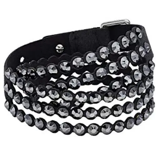 SWAROVSKI Womens Leather Look Crystal Power Bracelet Collection SWAROVSKI Womens Leather Look Crystal Power Bracelet Collection