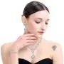 FUNRUN JEWELRY Wedding Bridal Crystal Jewelry Set for Women Teardrop Statement Necklace Bracelets Earrings Set FUNRUN JEWELRY Wedding Bridal Crystal Jewelry Set for Women Teardrop Statement Necklace Bracelets Earrings Set