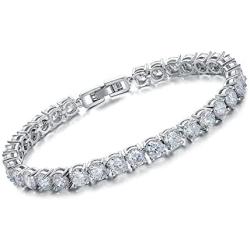 SHB Tennis Bracelet with Swarovski Elements Crystal Jewelry AAA Cubic Zirconia 18K Platinum Plated Women Lady CZ Tennis Bracelets Bangle Love Gift