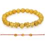 Prime Feng Shui Bracelet Prosperity Bling Golden Mantra Bead Bracelet with Double Pi Xiu/Pi Yao Attract Wealth and Good Luck Best Gift