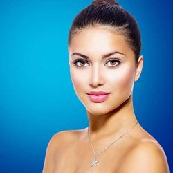 ELEGANZIA Sterling Silver Star Necklaces for Women Teen Girls, Cubic Zirconia Minimalist Friendship Necklace gifts for her