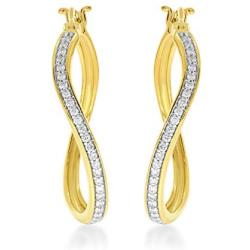 La Joya 1/6-1/4 Carat Total Weight (ctw) Eternity Lab Grown Diamond Hoop Earrings for Women- Yellow Gold Plated Or White Rhodium Plated 925 Sterling Silver Earrings - GH Color And SI Clarity Diamonds