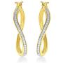 La Joya 1/6-1/4 Carat Total Weight (ctw) Eternity Lab Grown Diamond Hoop Earrings for Women- Yellow Gold Plated Or White Rhodium Plated 925 Sterling Silver Earrings - GH Color And SI Clarity Diamonds