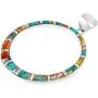 Gemstone Pendant Necklace in 925 Sterling Silver Genuine Turquoise & Gemstones (24'' Length)
