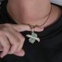 TOPGRILLZ Iced Out Pendant US Dollar Money Style 14K Gold Plated Cubic Zircon Necklace for Men Women Hip Hop Rock Jewelry Gifts