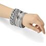 ENSOUL Multiple Textured Metal Bracelets & Bangles Set 14Pcs/Set W/Clear Rhinestones