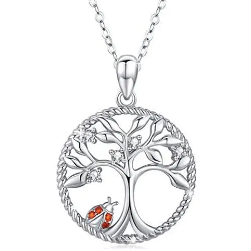 Tree of Life Necklace Pendant Ladybug/Unicorn/Llama Necklace 925 Sterling Silver Cute Animal Jewelry Gifts for Women Daughter Tree of Life Necklace Pendant Ladybug/Unicorn/Llama Necklace 925 Sterling Silver Cute Animal Jewelry Gifts for Women Daughter