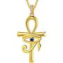 Jewmon Protection Ankh Cross Eye of Horus Necklace Earrings Set for Mens Women Sterling Silver Horus Eye of Ra Ankh Necklace/Earrings Jewelry Set Ancient Egyptian Amulet Jewelry Gift for Mom Grandma