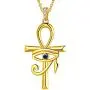 Jewmon Protection Ankh Cross Eye of Horus Necklace Earrings Set for Mens Women Sterling Silver Horus Eye of Ra Ankh Necklace/Earrings Jewelry Set Ancient Egyptian Amulet Jewelry Gift for Mom Grandma