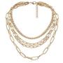 Multi Layer Chunky Necklaces Punk Chain Gold Statement Collar Necklace Hip Hop Gold Color Cuban Thick Link Chain Necklace for Women Gothic Cool Jewelry