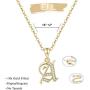 Iefil Gold Initial Necklaces for Women Girls - 14k Gold Filled Dainty Cubic Zirconic Initial Letter Pendant Necklace Tiny Gold Necklaces Monogram Necklaces for Women Girls Jewelry Gifts