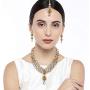 Aheli Wedding Wear Indian Kundan Maang Tikka Earrings Necklace Set Bollywood Ethnic Traditional Jewelry for Women