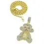 CZ Diamond Youngboy 38 Baby Monkey Gold Pendant Necklace with 24'' Rope Chain