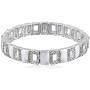 NINE WEST Womens Box Silver Tone Crystal Stretch Bracelet, One Size