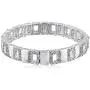 NINE WEST Womens Box Silver Tone Crystal Stretch Bracelet, One Size NINE WEST Womens Box Silver Tone Crystal Stretch Bracelet, One Size