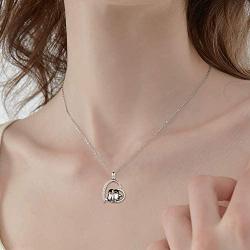 MONGAS Penguin Necklaces 925 Sterling Silver Hugging Penguins/Sloth/Panda Cute Animal Jewelry for Women Sister