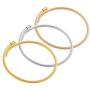 EDFORCE 3 Tone Stainless Steel Hypoallergenic Stacked Twisted Cable Wire Bangle Adjustable Cuff Bracelet Set, Set of 3, 6''-7.5''