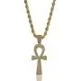 TOPGRILLZ 14K Gold Plated Iced Out Egyptian Religious Ankh Pendant Chain for Men and Women TOPGRILLZ 14K Gold Plated Iced Out Egyptian Religious Ankh Pendant Chain for Men and Women