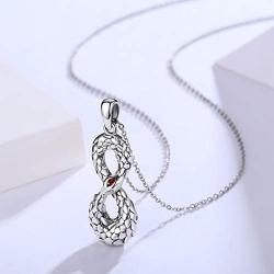 Cuoka Snake Necklaces,925 Sterling Silver Snake Necklaces for Ashes,Cremation Jewelry for Ashes Urn Jewelry with Gift Box