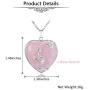 Top Plaza Natural Healing Crystals Heart Pendant Necklaces Reiki Quartz Gemstone Jewelry for Womens Girls
