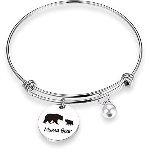 Eigso Mama Bear Necklace Sweet Family Personalized Mama Bear Jewelry Bear Cubs Mom Aunt Guandmom Mama Bear Keychain Mama Bear Bracelet