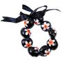 Hawaiian Plumeria Jewelry Set -Necklace, Bracelet, Earring for Luau Party, Graduation, Birthday. Made with Real Kukui Nut Lei with Hand Painted Flower, Tropical, Orchid Decoration