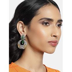 Aheli Oxidized Dangle Earrings Studded Stone Vintage Bohemian Bollywood Ethnic Fashion Jewelry for Women