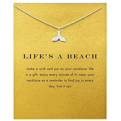 Baydurcan Friendship Anchor Compass Necklace Good Luck Elephant Pendant Chain Necklace with Message Card Gift Card