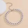 Aimimier Punk Cuban Link Chain Choker Necklace Chunky Curb Link Chain Bracelet Set Hiphop Accessories Boho Prom Party Festival Jewelry for Women and Girls (Silver)