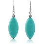 Gem Stone King 24 Inch Simulated Turquoise Howlite Necklace for Women with Heart Shape Pendant and Earring Set
