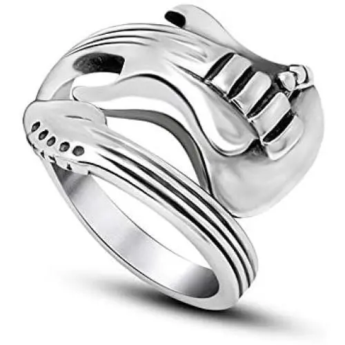 MZC Jewelry Music Guitar Ring Mens Stainless Steel Punk Rock Ring Size 8 to 12 MZC Jewelry Music Guitar Ring Mens Stainless Steel Punk Rock Ring Size 8 to 12