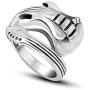 MZC Jewelry Music Guitar Ring Mens Stainless Steel Punk Rock Ring Size 8 to 12