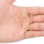 Nuragold 14k Yellow Gold 2.5mm Cuban Chain Curb Link Diamond Cut Pave Two Tone Pendant Necklace, Mens Womens Lobster Lock 16'' 18'' 20'' 22'' 24'' 26''