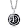 UMtrade Religious Jewelry Men Women Stainless Steel Muslim Allah Islam Round Pendant Necklace